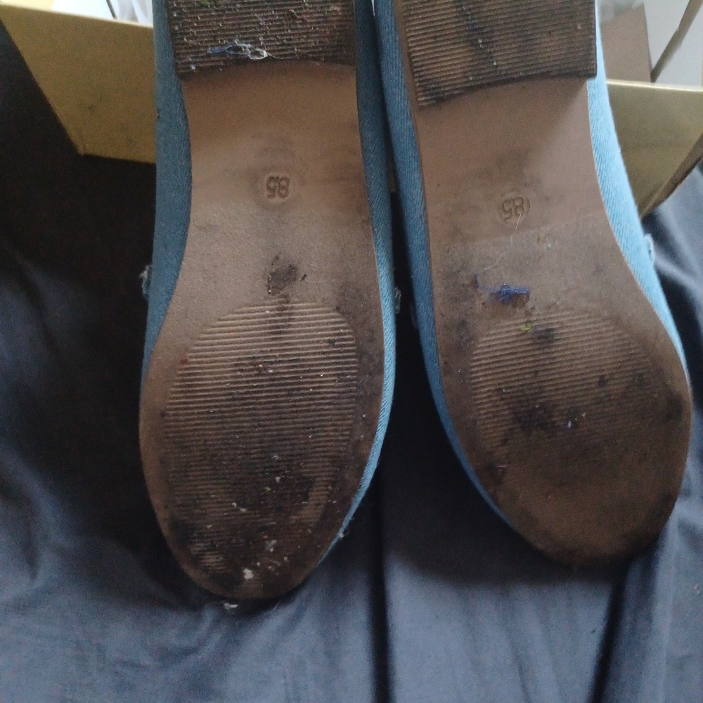 Yoki Denim Blue Loafers with Gold Accent - Picture 4 of 4